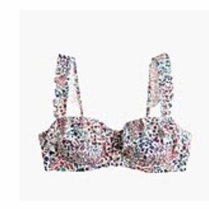 J. Crew Ruffle underwire bikini top in Liberty WHITE FLORAL MULTI 34A
